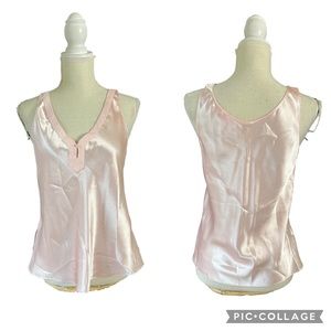 Oscar de la renta baby pink satin top size S